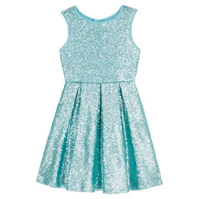 Yumi Girl green Sequin Pleated Party Dress
